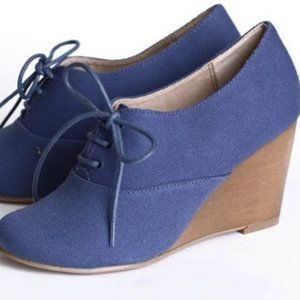 Chelsea Crew Canvas Oxford Wedge Heel Shoes